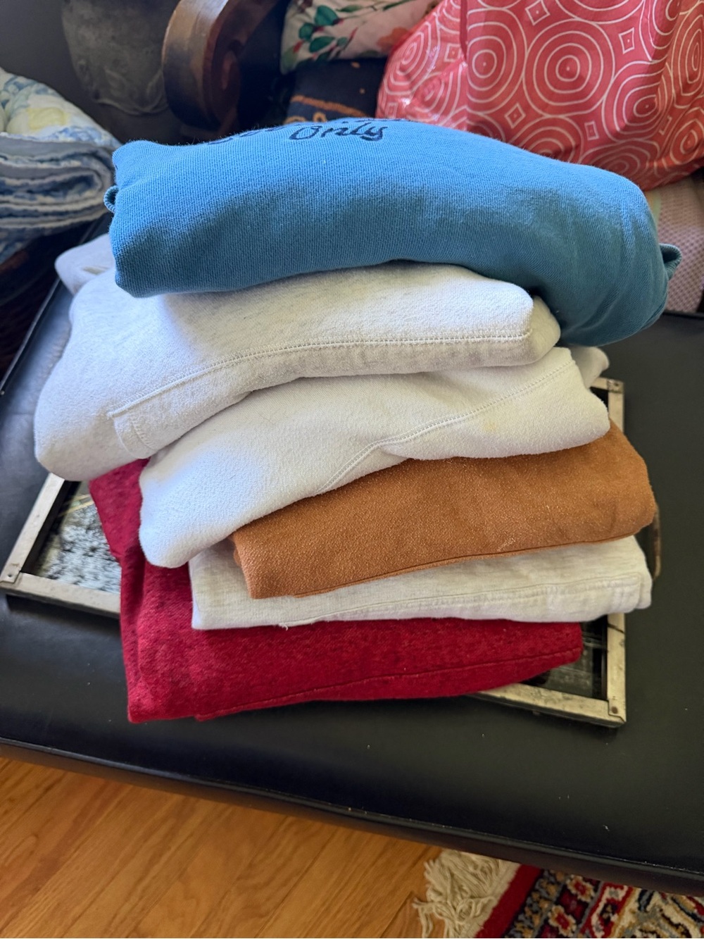 Men's XL Fleece Hoodie Sweatshirt Bundle Of Six, Work Shirts